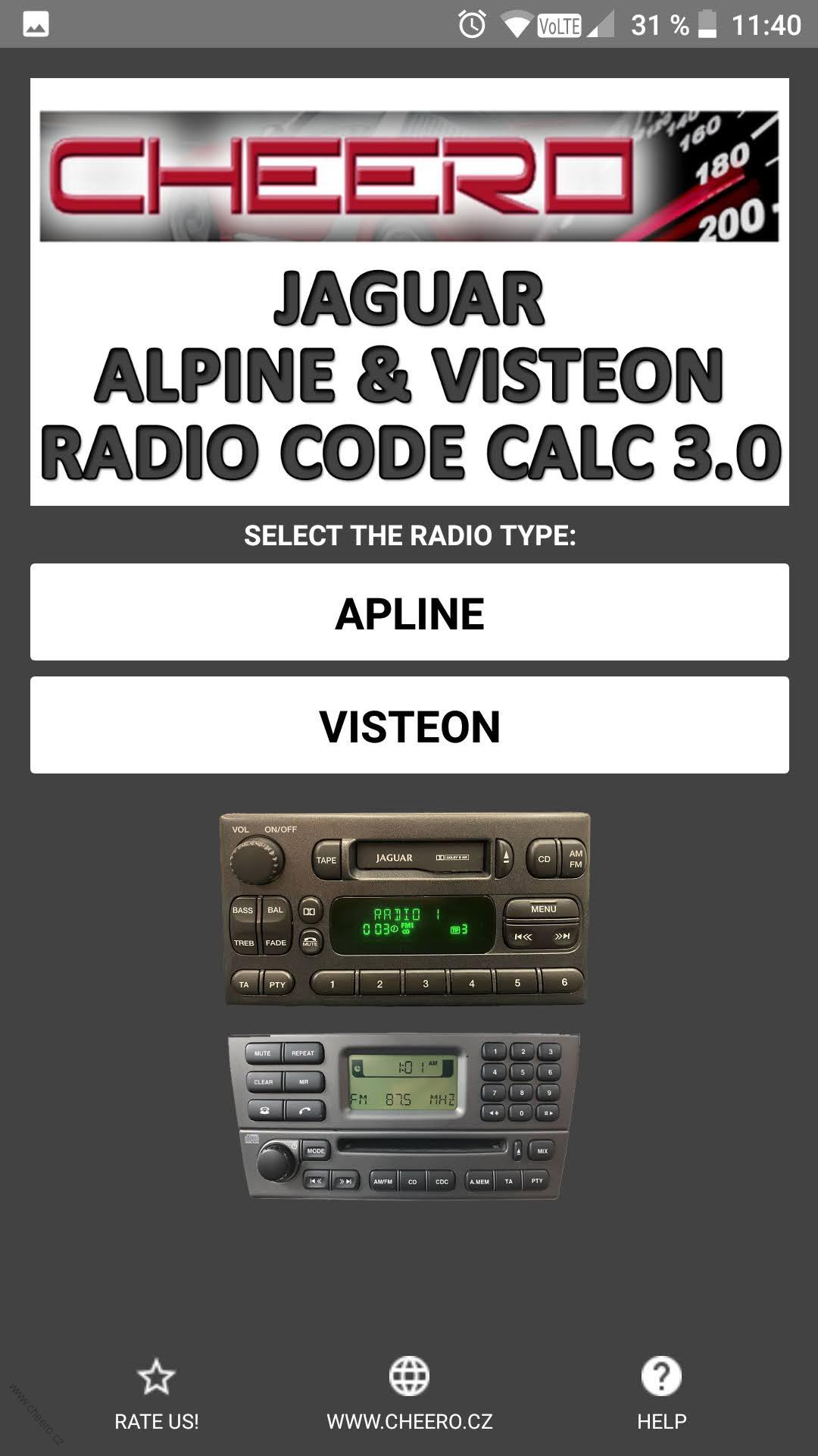 JAGUAR RADIO CODE ALPINE & VISTEON XType SType