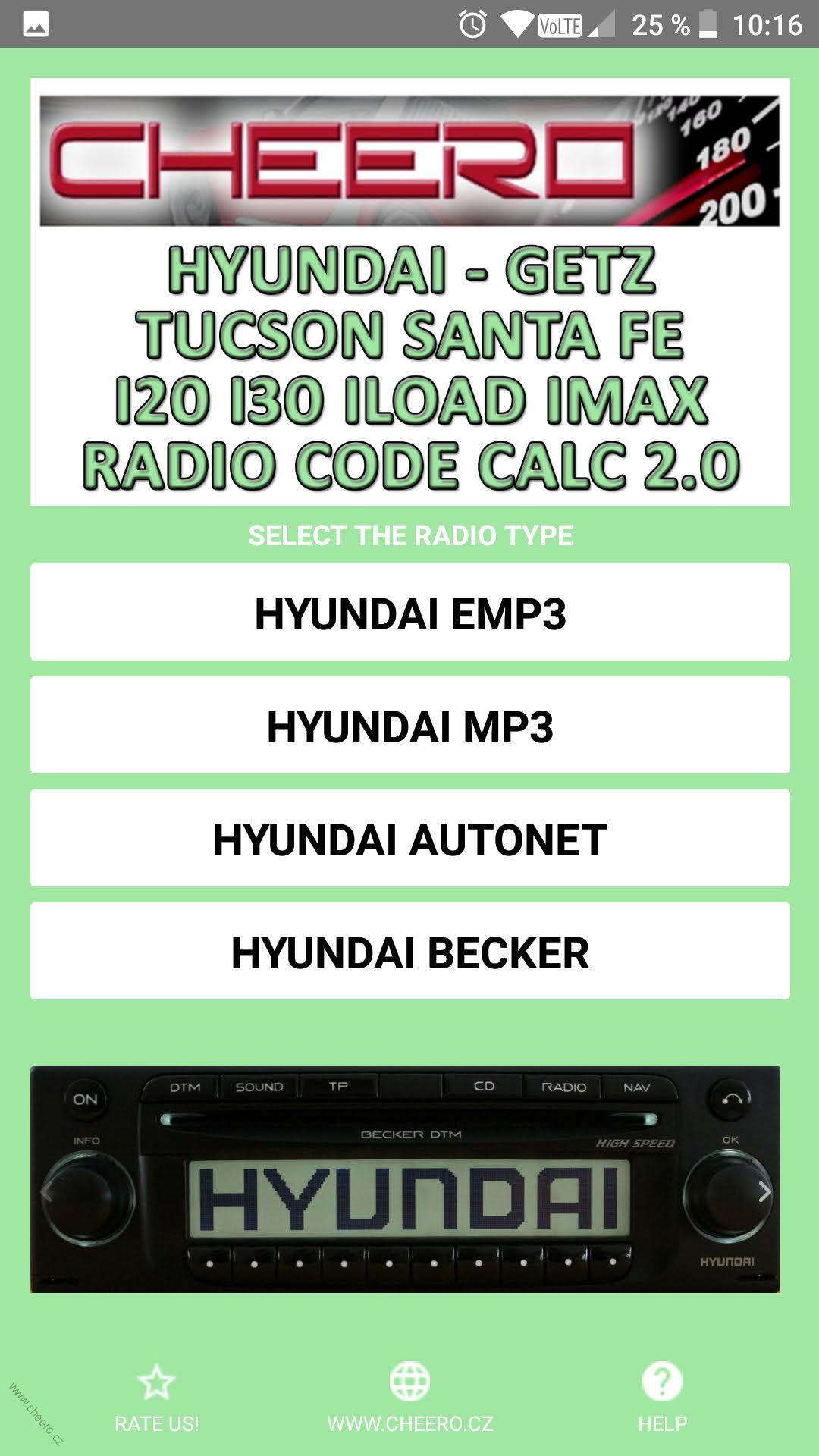 HYUNDAI GETZ TUCSON SANTAFE I20 I30 ILOAD IMAX - RADIO CODE CALC