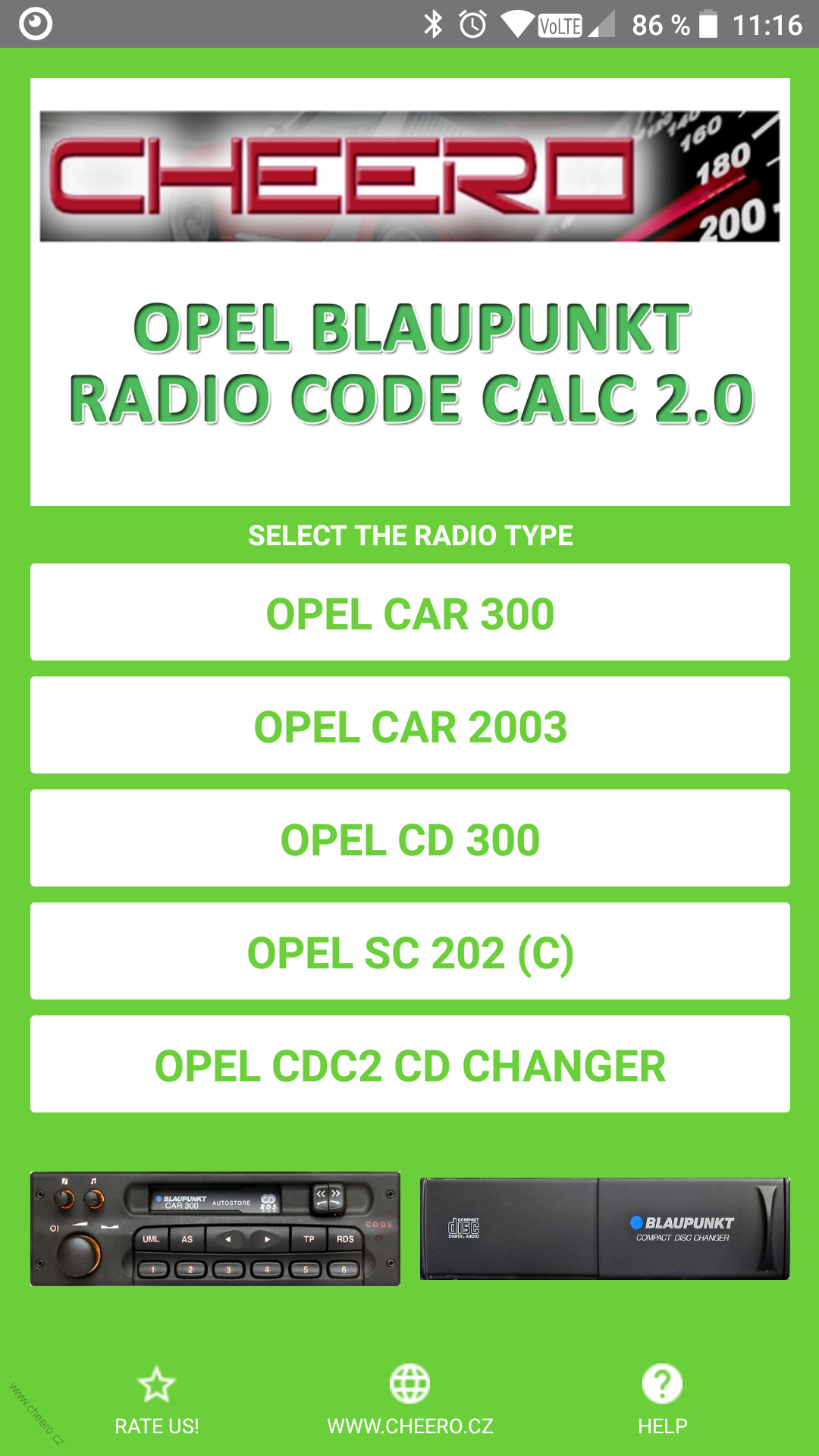 OPEL BLAUPUNKT RADIO CODE CALC - CAR300 CAR2003 CD300 SC202 CDC2