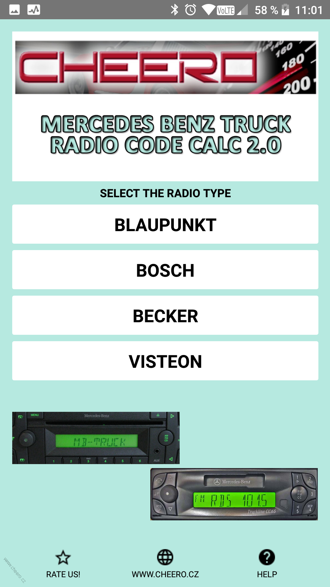 RADIO CODE GENERATOR | MERCEDES BENZ TRUCK - RADIO CODE CALC - BLAUPUNKT BOSCH BECKER | CHEERO - autoelektronika
