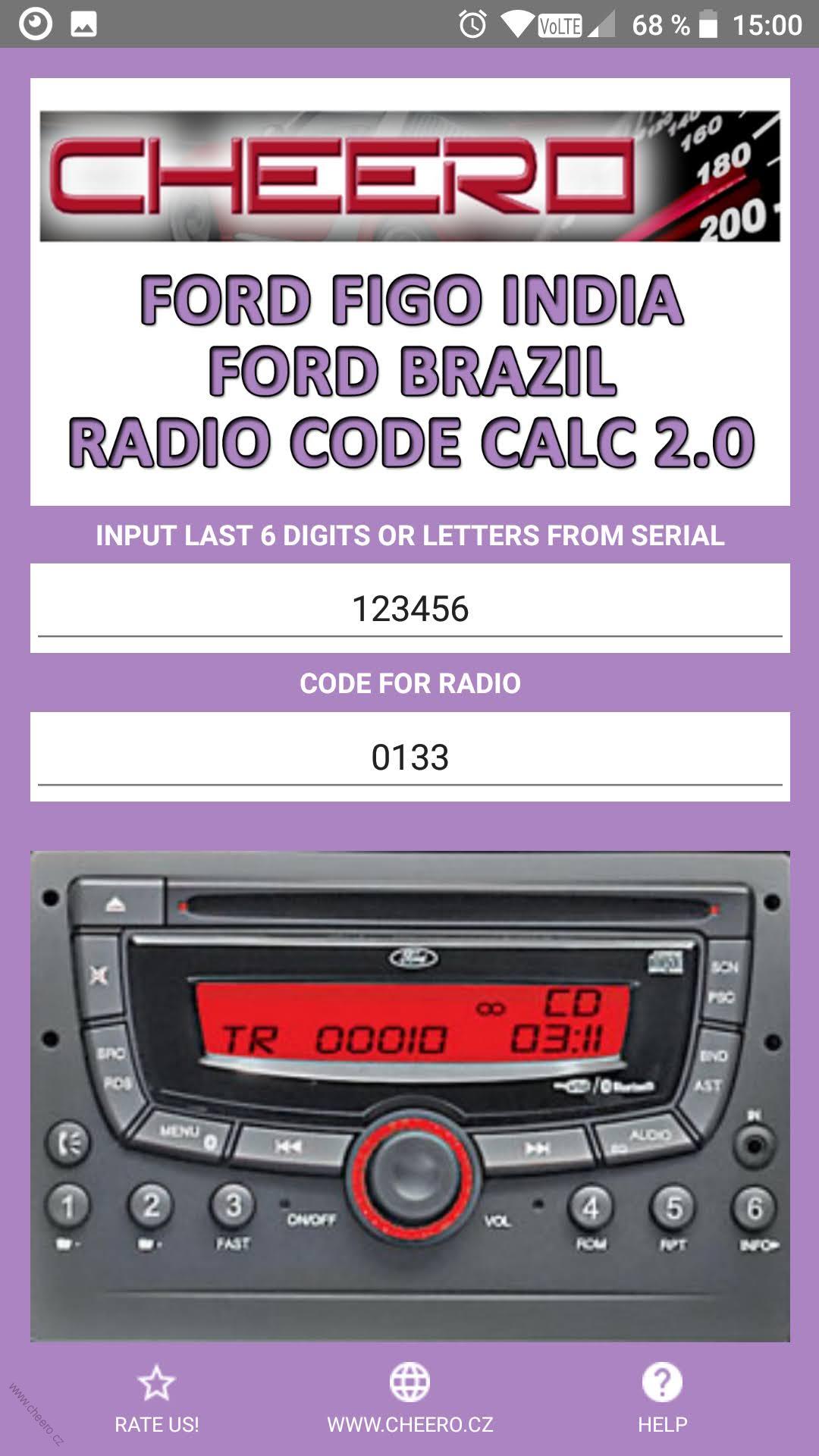 FORD FIGO INDIA FORD FOCUS FIESTA ECOSPORT MY CONNECTION BRAZIL -RADIO CODE CALC