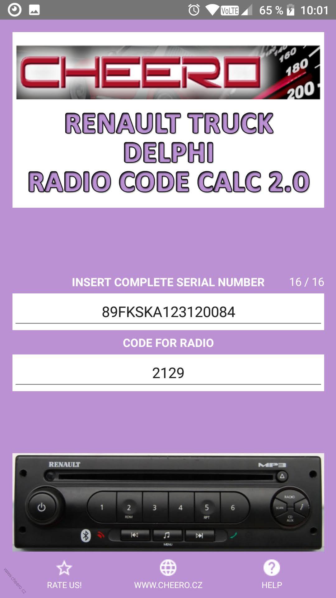 RENAULT & MACK TRUCKS - DELPHI - MID206 - RADIO CODE CALC