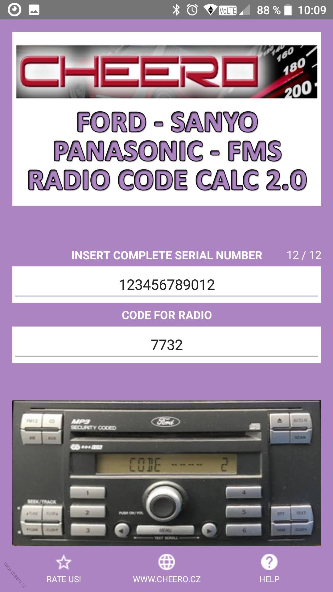 FORD - SANYO PANASONIC FMS - MEXICO INDIA - RADIO CODE CALC
