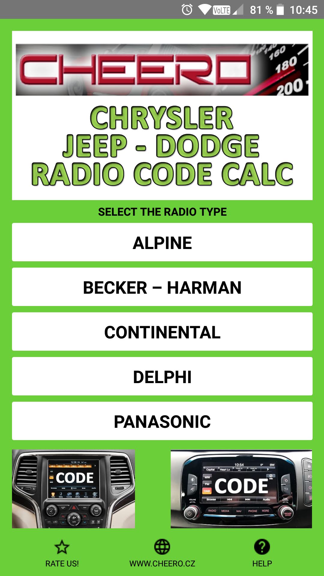 CHRYSLER JEEP DODGE RADIO CODE CALC