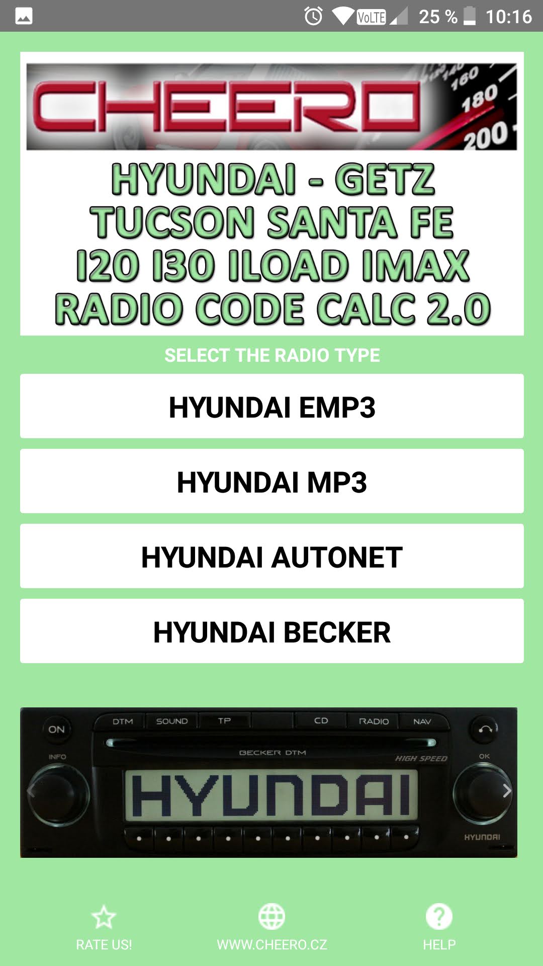 RADIO CODE FOR HYUNDAI GETZ TUCSON SANTAFE I20 I30 ILOAD IMAX