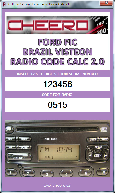 FORD FIC BRAZIL - RADIO CODE CALC