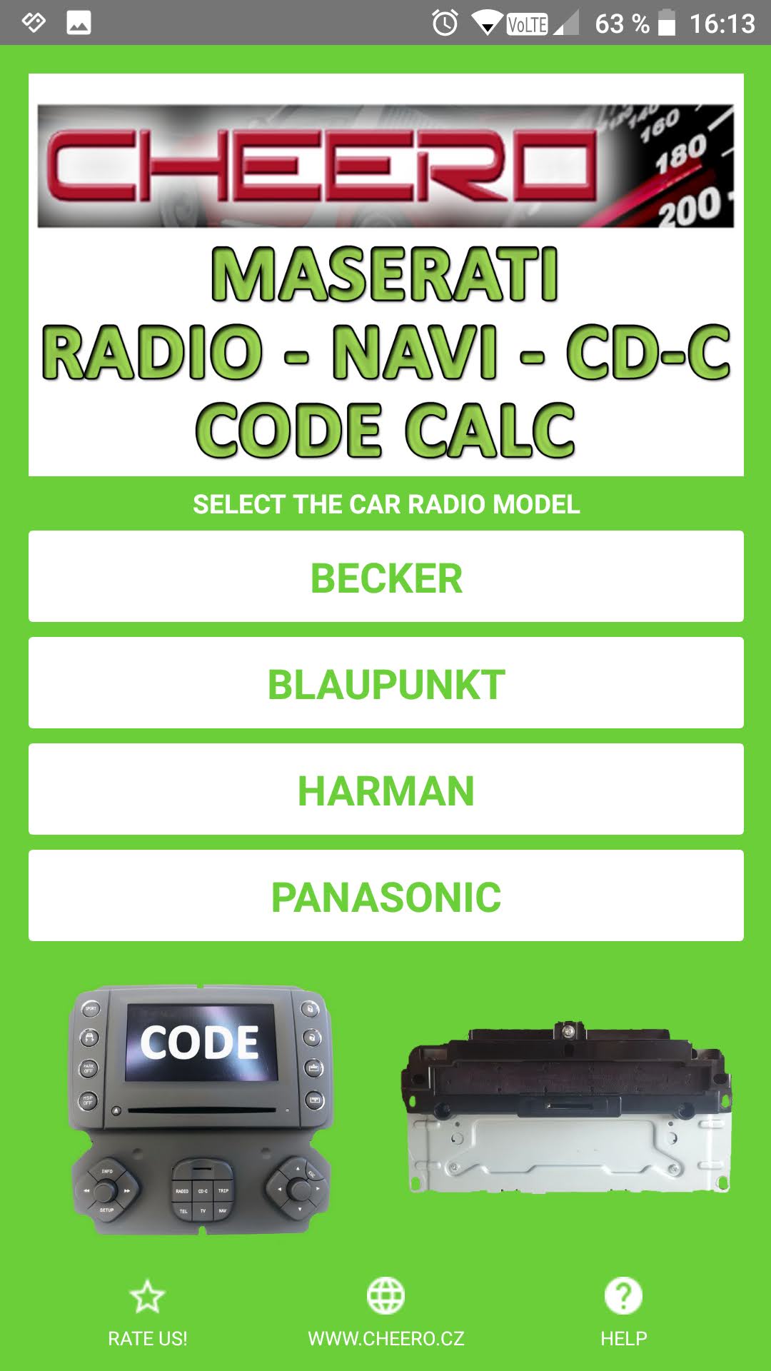 RADIO CODE FOR MASERATI BLAUPUNKT M139 BECKER INFOTAINMENT HARMAN VP4 PANASONIC